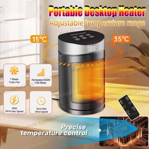 Afbeelding van Nieuwe 6-in-1 desktopverwarmer Thuis Afstandsbediening Getimede 1500W PTC Keramische elektrische ver...