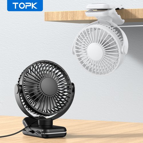 Bild von Tragbarer USB-Tischventilator mit Klemmhalterung – Bürstenloser Motor, Starker Luftstrom, Extrem Leise, Ideal für Büro und Schlafzimmer