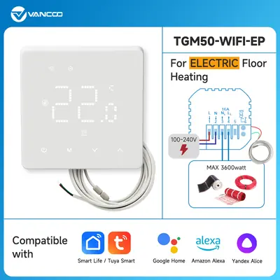 Image de Thermostat intelligent WiFi Tuya - Contrôle vocal Alexa & Google Home