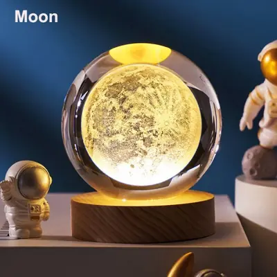 Image de Boule de Cristal 3D Système Solaire LED - Décoration Lumineuse