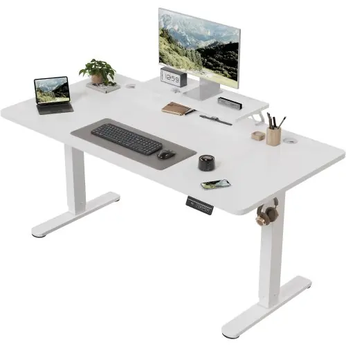 Image de Bureau Électrique Réglable en Hauteur 160x70 cm - Blanc