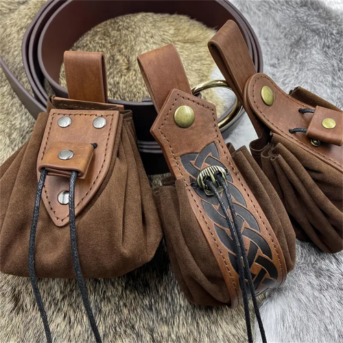 Afbeelding van Middeleeuwse Retro Heuptas in Viking Stijl - Hangende Riem met Muntportemonnee voor Mannen en Vrouwen, Ideaal als Ridder Heuptasje of Kostuum Rekwisiet