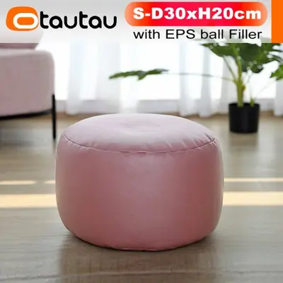 Image de Pouf Rond en Faux Cuir - Confort & Style