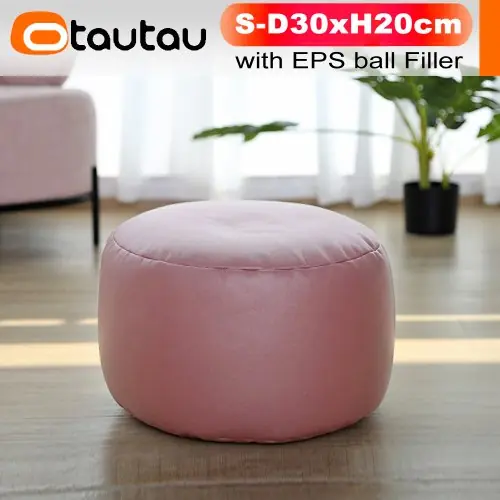 Image de Pouf Rond en Faux Cuir - Confort & Style