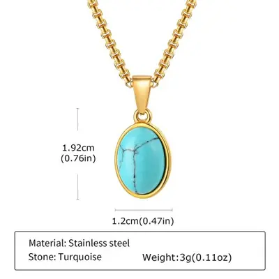 Image de Collier homme en pierre naturelle et acier inoxydable - Style hip hop