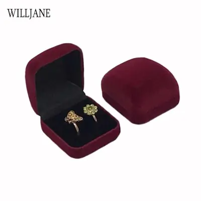 Image de Boîte à Bagues de Mariage en Velours - Élégante & Pratique