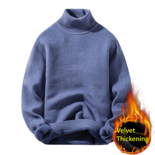 Afbeelding van Warm Heren Fleece Trui met Hoge Kraag – Winterkleding voor Mannen