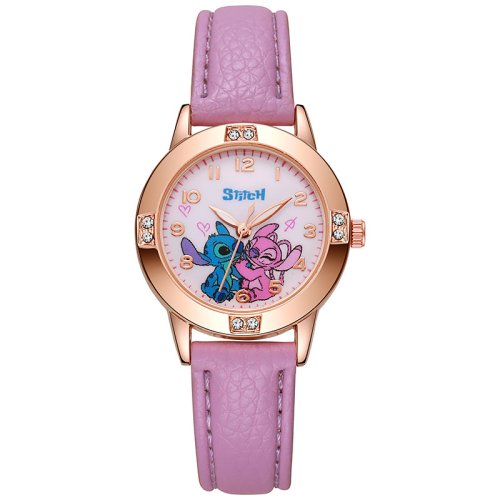 Image de Montre Fille Dessin Animé - Bracelet Cuir & Strass