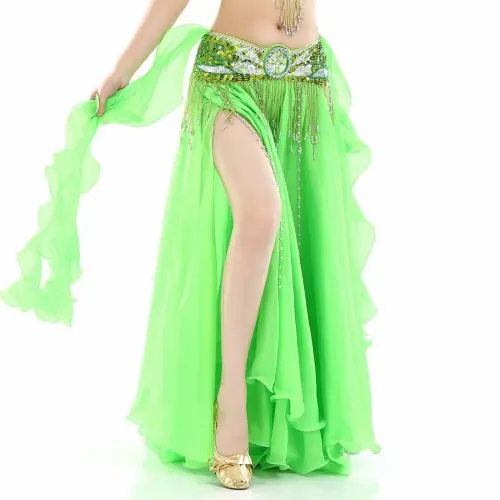 Image de Jupe de Danse du Ventre Sans Ceinture - Double Fente Haute