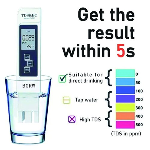 Digitale Waterkwaliteitsmeter met TDS, EC en Temperatuurmeting – Multifunctioneel Testapparaat voor Zuiverheid en PPM in Water