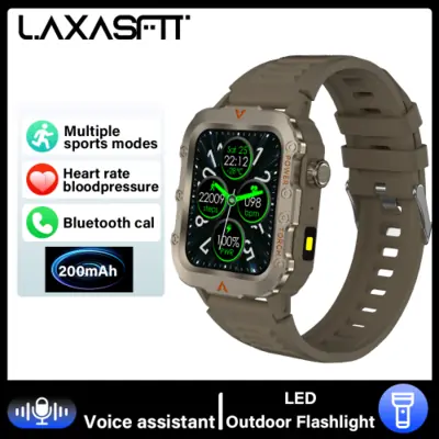 Image de Montre Connectée Homme 1.85" - Bluetooth, Lampe LED & Assistant Vocal
