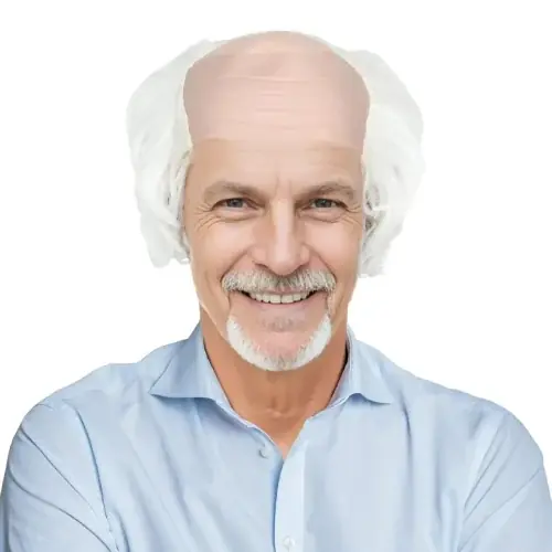 Image de Perruque Chauve Blanc avec Cheveux Latéraux