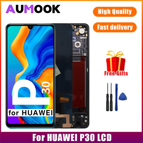 Immagine di Display OLED Originale con Cornice per Huawei P30 - Schermo LCD Touch Screen Digitizer Assembly per Modelli ELE-L29, ELE-L09, ELE-AL00, ELE-TL