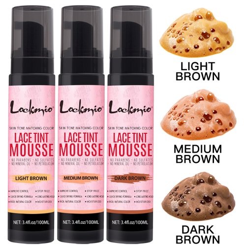 Lockmio Natürliche Spitze Tönung Spray – Farbiger Schaum-Mousse für Frauen, 100 ml, Hautanliegendes Mesh-Perückenfarbmittel mit Unsichtbarem Farbstoffnebel für Cosplay & Styling