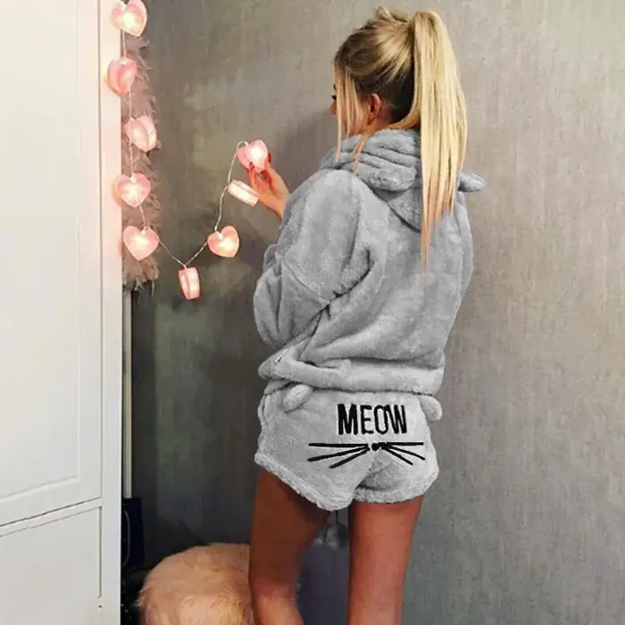 Image de Pyjama Velours Chat Miaou - Doux & Chaud