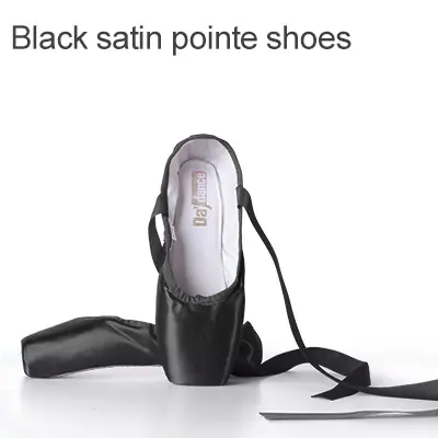 Image de Chaussures de Ballet à Pointe Satin Noir - Professionnelles