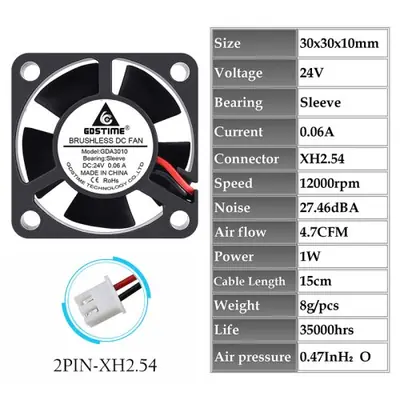 Image de Ventilateur Miniature 30mm DC 24V - Refroidissement Silence