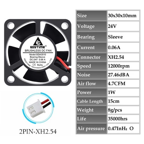 24V łożysko ślizgowe 2PIN