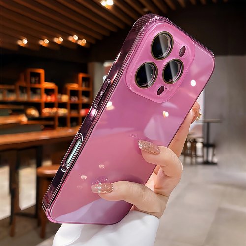 Afbeelding van Luxe Plating Bumper Hoesje met Kristalglas Lensbescherming