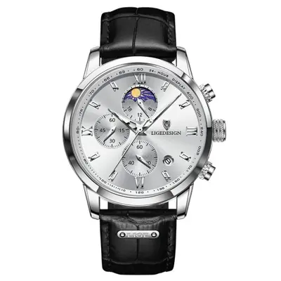Image de Montre Homme Sportive en Cuir Étanche - Style Militaire Luxe