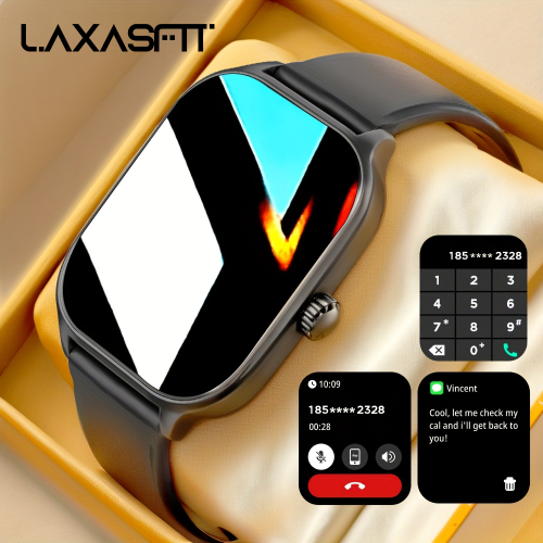 Imagen de Reloj Inteligente Laxasfit H9 2025 con Llamadas Bluetooth, Pulsera de Fitness para Hombres y Mujeres, Diseño Personalizado y Pantalla Táctil