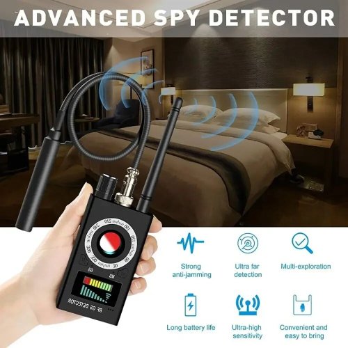 Image of K18 Multi-Function Anti-Spy Camera Detector with RF Signal Scanner, GSM Audio Bug Finder, GPS Tracker & Wireless Lens Detector for Home, Office & Travel Security