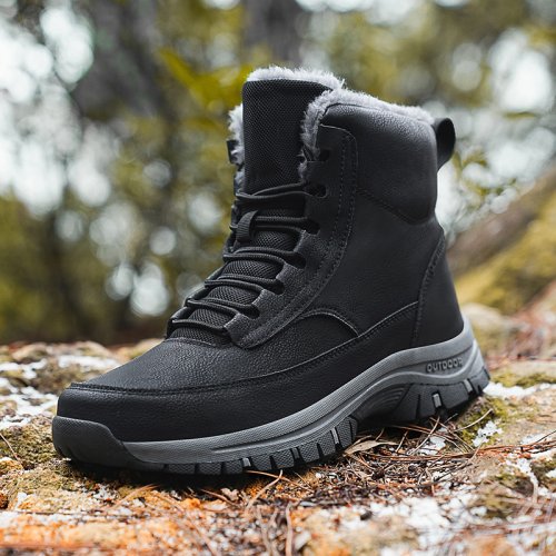 Immagine di Stivali da Neve Uomo Impermeabili e Traspiranti – Scarpe Invernali Stringate con Suola Antiscivolo per Uso quotidiano e Lavoro