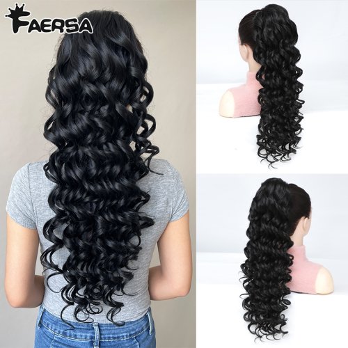 Bild von Flauschiger Afro-Pferdeschwanz – 24 Zoll Synthetische Haarverlängerung