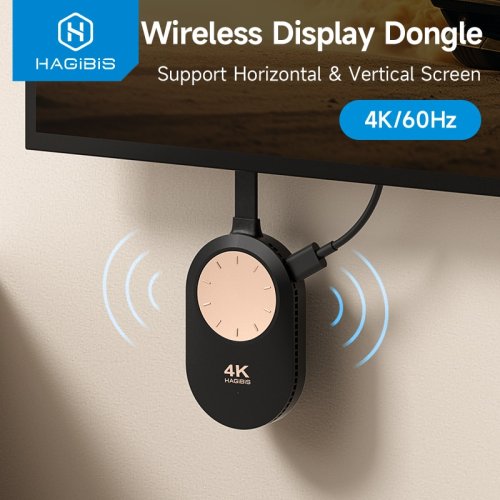 Bild von Hagibis Wireless HDMI-Display-Dongle Adapter 4K 60 Hz – Kabelloser Bildübertragungsextender für Laptop, PC, Smartphone, HDTV, Projektor und iOS-Geräte