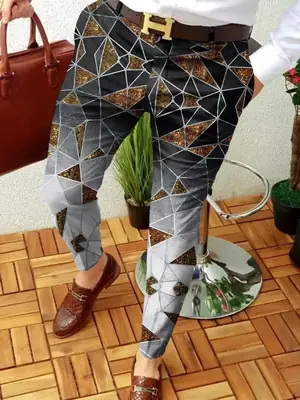 Image de Pantalon Homme Imprimé Décontracté Automne-Hiver 2024