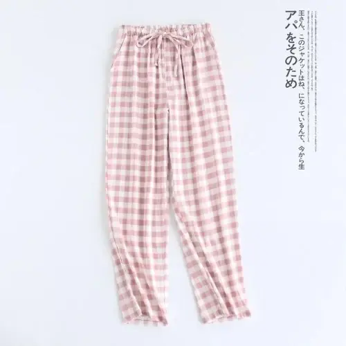 Woman pink plaid