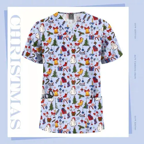 Image de Uniformes Médicaux Imprimés Mignons pour Hommes et Femmes