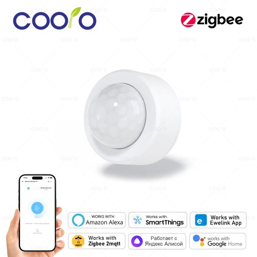 Zdjęcie Zigbee Mini czujnik ruchu PIR ruch człowieka detektor podczerwieni Alarm bezpieczeństwa praca z Alexa Google Home Zigbee2MQTT potrzebujesz bramy