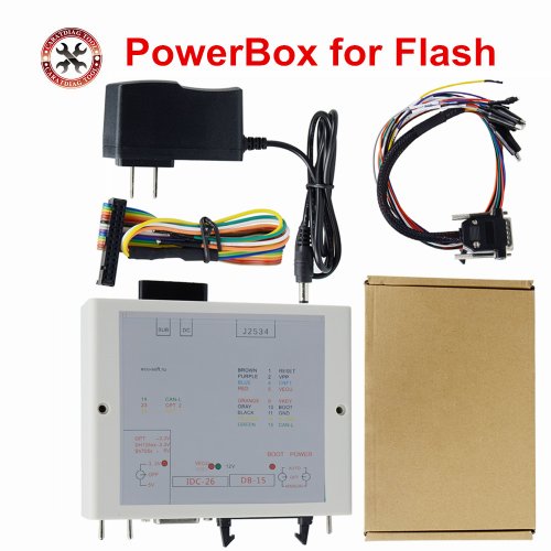 Imagen de La más nueva caja de alimentación para JTAG funciona para ECU Openport J2534 caja de dispositivos ECU FLASH con adaptadores completos paquete completo