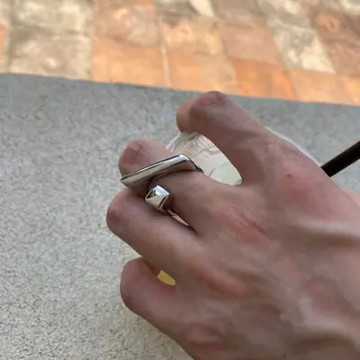 Image de Bague Punk Asymétrique en Argent 925 doré