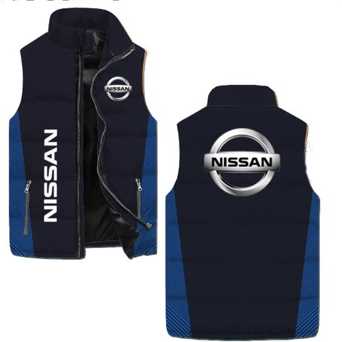Zdjęcie Kurtka motocyklowa Nissan model 2025, zapinana na zamek, z nadrukiem 3D logo NISSAN, kurtka sportowa outdoorowa, odzież męska.