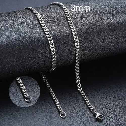 Image de Collier Cubain Punk en Acier Inoxydable - Style Vintage