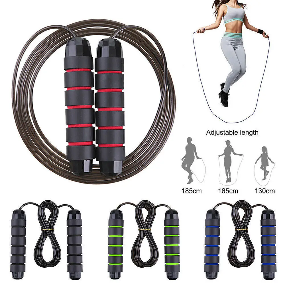 Bild von 2,8 m Springseil aus Stahldraht – Tragbares Fitnessgerät für Crossfit, Aerobic, Boxen und Yoga – Ideal für Männer und Frauen zur Gewichtsreduktion