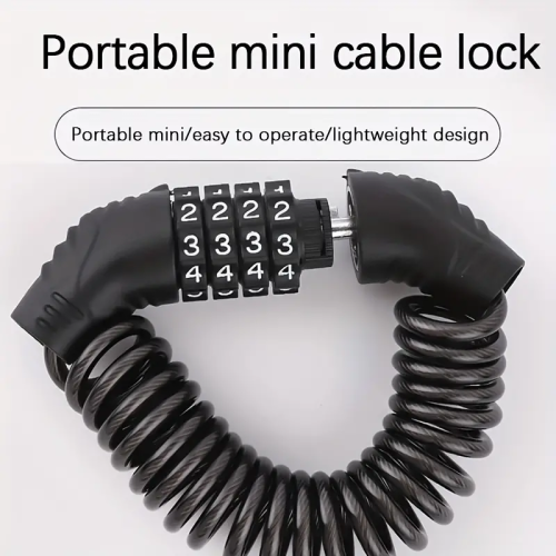 Image of Heavy-Duty Combination Wire Rope Lock for Bicycles, Motorcycles, Helmets, and Bags – Anti-Theft Security with Resettable Password