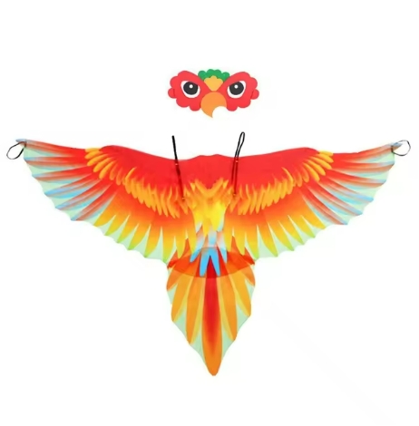 Imagen de Disfraz con capa de alas de loro, capa de pájaro, disfraz de Carnaval para mascarada, Halloween, Carnaval, actuación, vestido elegante