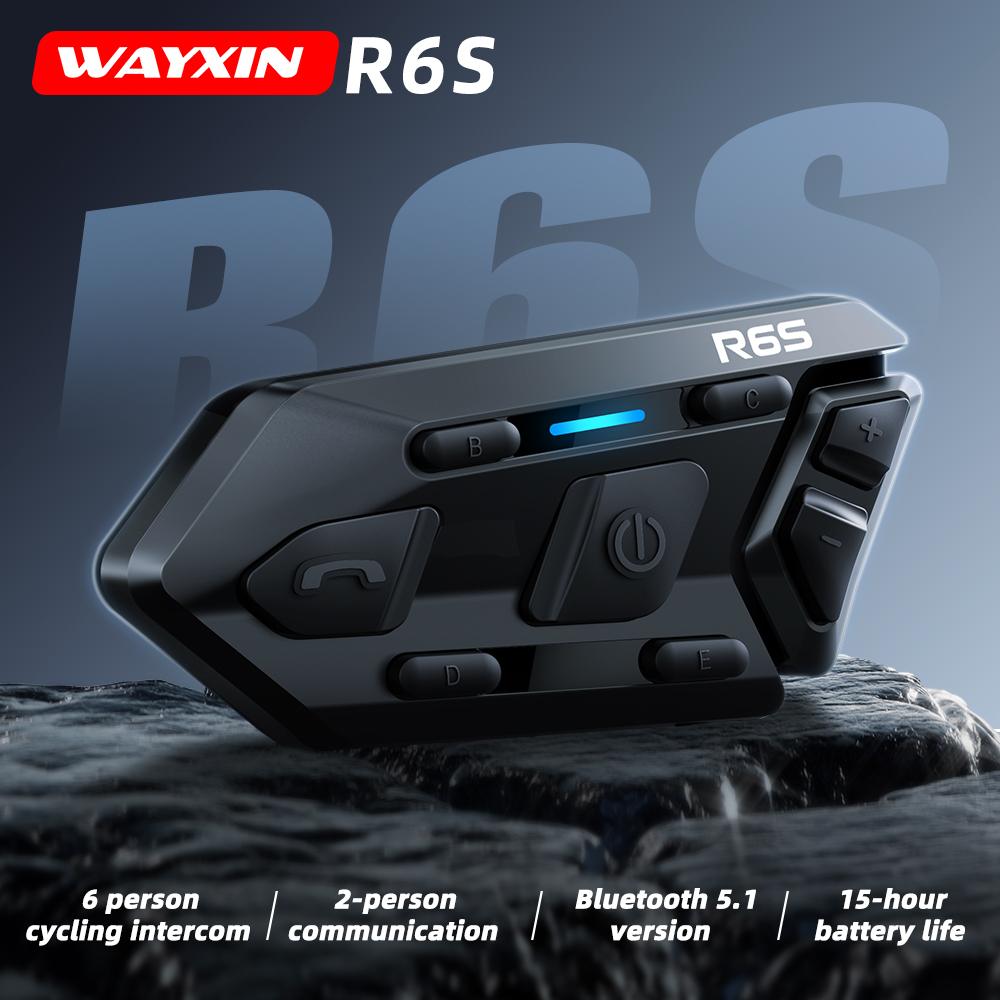 Imagen de Intercomunicador para Motocicletas Wayxin R6S, 6 Personas, IP67