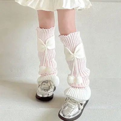 Image de Jambières Lolita à Nœud Papillon - Chaudes & Mignonnes