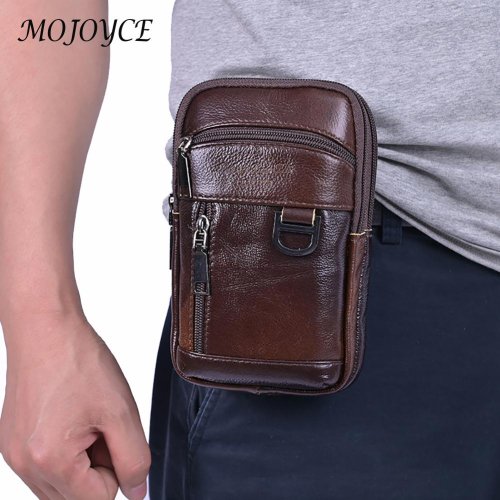 Zdjęcie Elegancka Vintage Torba Męska z Prawdziwej Skóry Bydlęcej – Crossbody, Saszetka na Pas, Torebka na Ramię z Przestrzenią na Telefon i Dokumenty