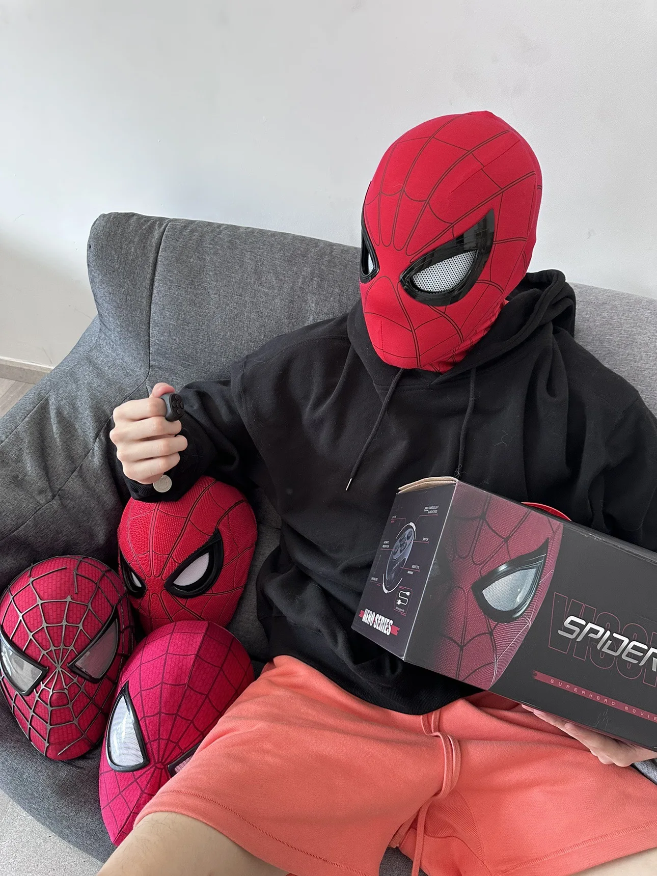 Image of Electric Spider-Man Glowing Headband with Remote Control, USB Rechargeable Flashing Mask – Fun & Stylish Cosplay Accessory for Kids and Adults