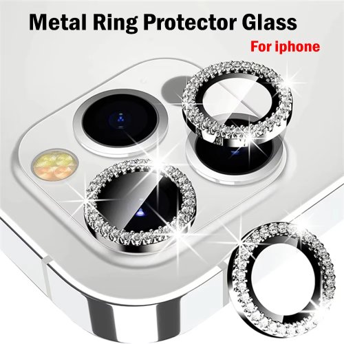 Zdjęcie Elegancki Ochraniacz Obiektywu z Diamentami dla iPhone