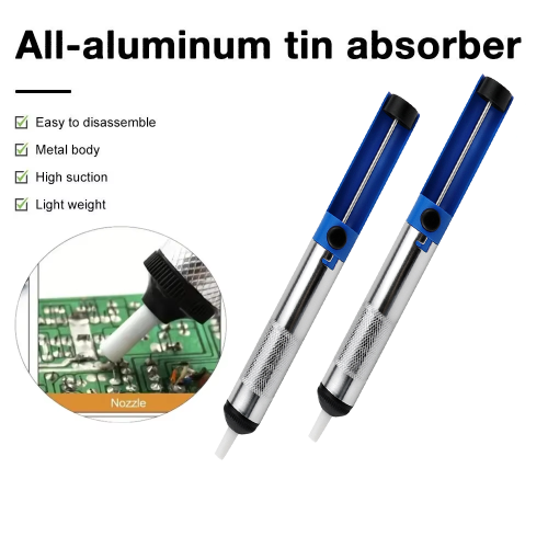 Afbeelding van Aluminium Metalen Desoldeerpomp Zuig Tin Gun Solderen Sucker Pen Verwijdering Vacuüm Desoldeerpomp Tool