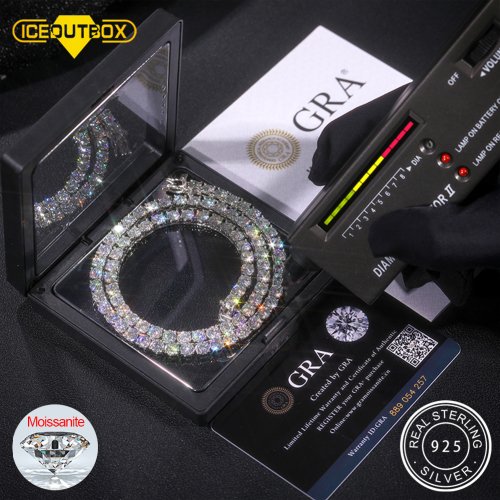 Imagen de Collar y Pulsera de Cadena de Tenis con Moissanita Brillante en Plata de Ley 925 - Joyería Fina para Mujer, Regalo Ideal para San Valentín