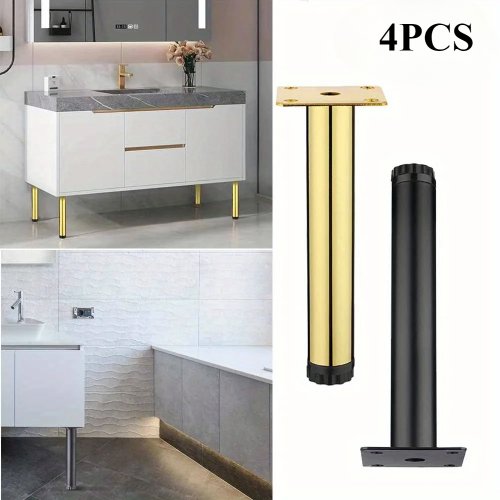 Imagen de Patas de Metal Ajustables para Muebles - Juego de 4 Patas Cuadradas de 15 cm, Ideales para Sofás, Escritorios, Mesas, Camas y Muebles de TV