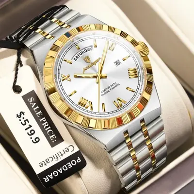 Image de Montre Homme Élégante Quartz avec Date et Lumineuse