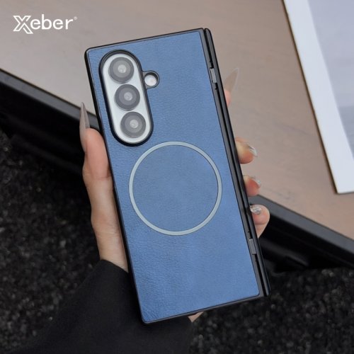 Bild von Für Samsung Galaxy Z Fold 7 5 4 3 Fall Leder Muster Für Magsafe Magnetische Fall Für Galaxy Z Fold6 Fold7 drahtlose Lade Abdeckung